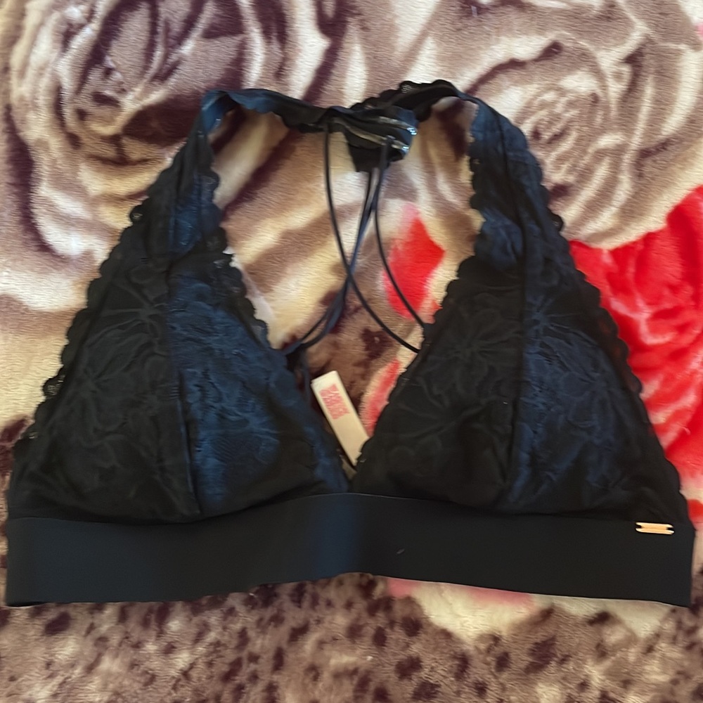 Black pink bralette